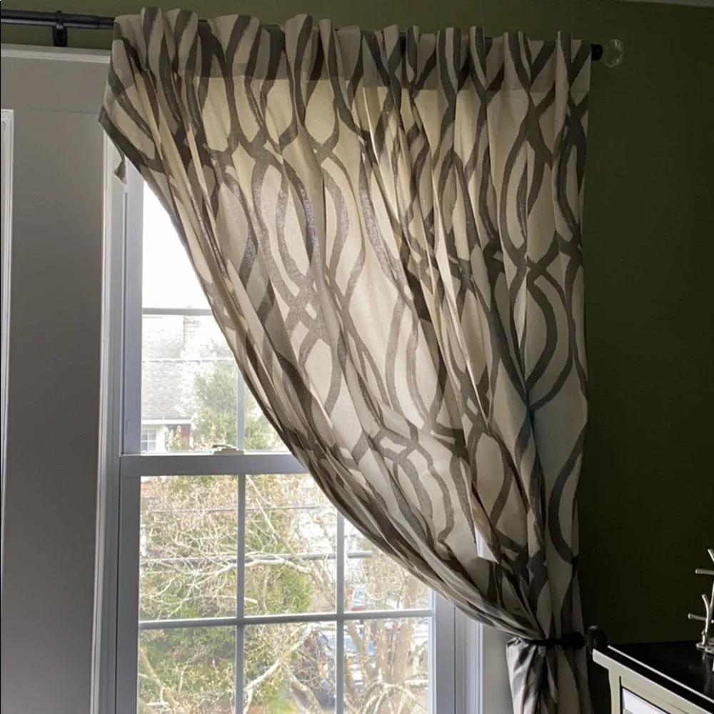West Elm Curtain Panels - Cotton Scribble Lattice Hidden Tab 6-panels